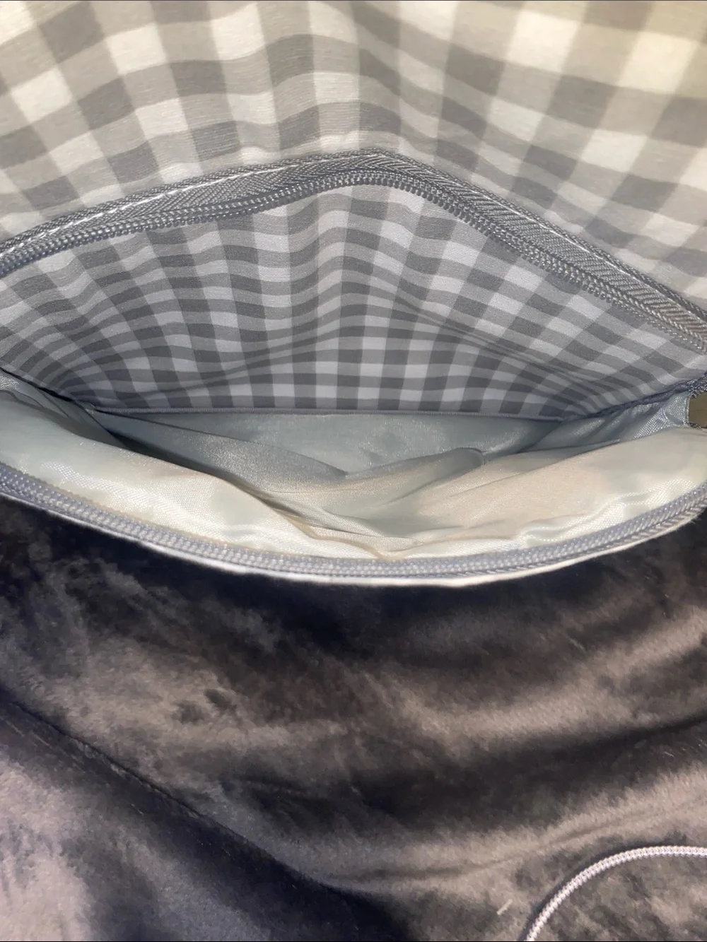 Carter's Gray and White Gingham Diaper Backpack